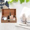 Wood Storage Box with Lid Solid Wood Container Box Decorative Table Large Rectangular Smooth Rustic Style Store Space to Organize Toys Cosmetics Vintage Color 7.87 * 3.93 * 2.36inch, Brown